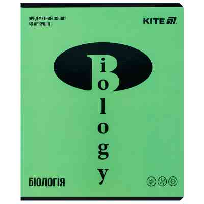Тетрадь Kite предметная Bright 48 листа, клетка, биология (K25-240-17) Винница