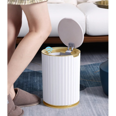 Контейнер для мусора JAH Nordic Сенсорный Белый с золотым 9 л (20259) Винница - изображение 5