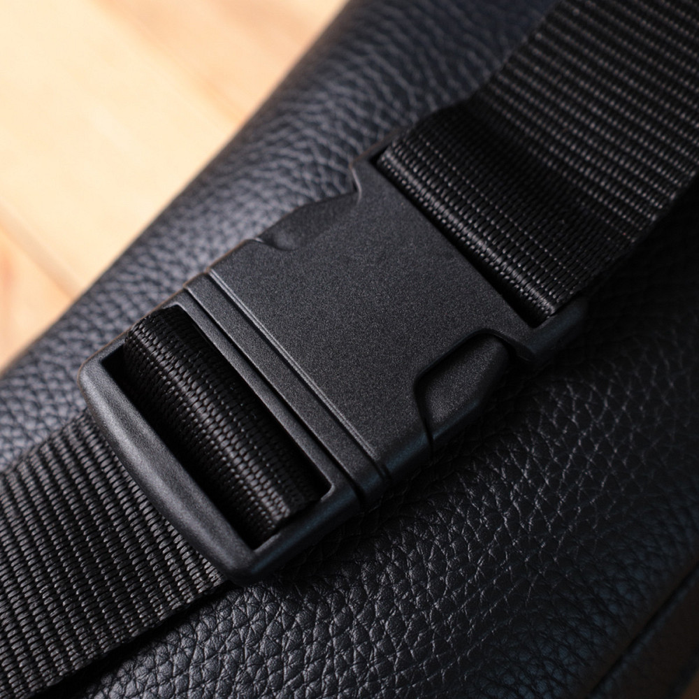 Чоловіча сумка-бананка з натуральної шкіри флотар Чорна (SHVIGEL) Київ - фото 4