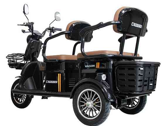 Електротротрайк 3-місцевий Crosser TR-4 VAGON 1000W, 72V 24Ah - Чорний. Харків