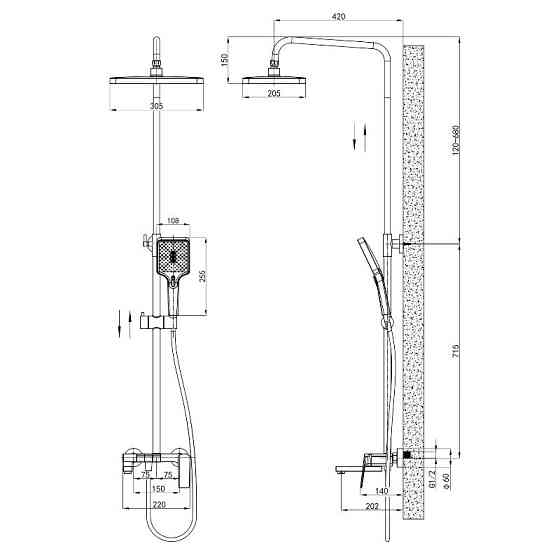 Душова колона зі змішувачем Mixxus Premium Ares 009-J  ( 18703 ) Харків