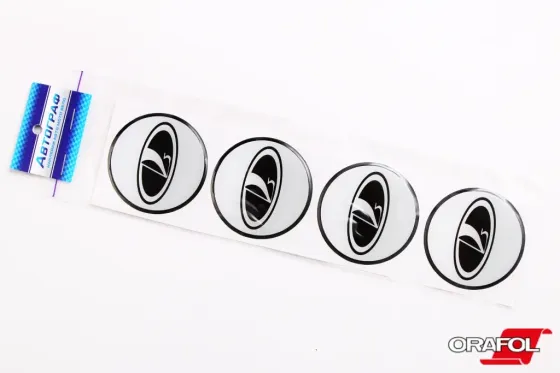 Наклейка на колпак 55ммм силікон Leada срібний. Автограф (4 шт.) Вінниця