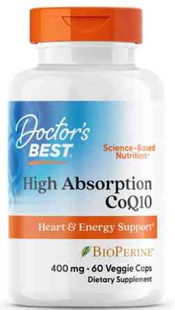 Кофермент Doctor's Best Коэнзим Q10 High Absorption CoQ10 400 мг 60 вег капс Київ