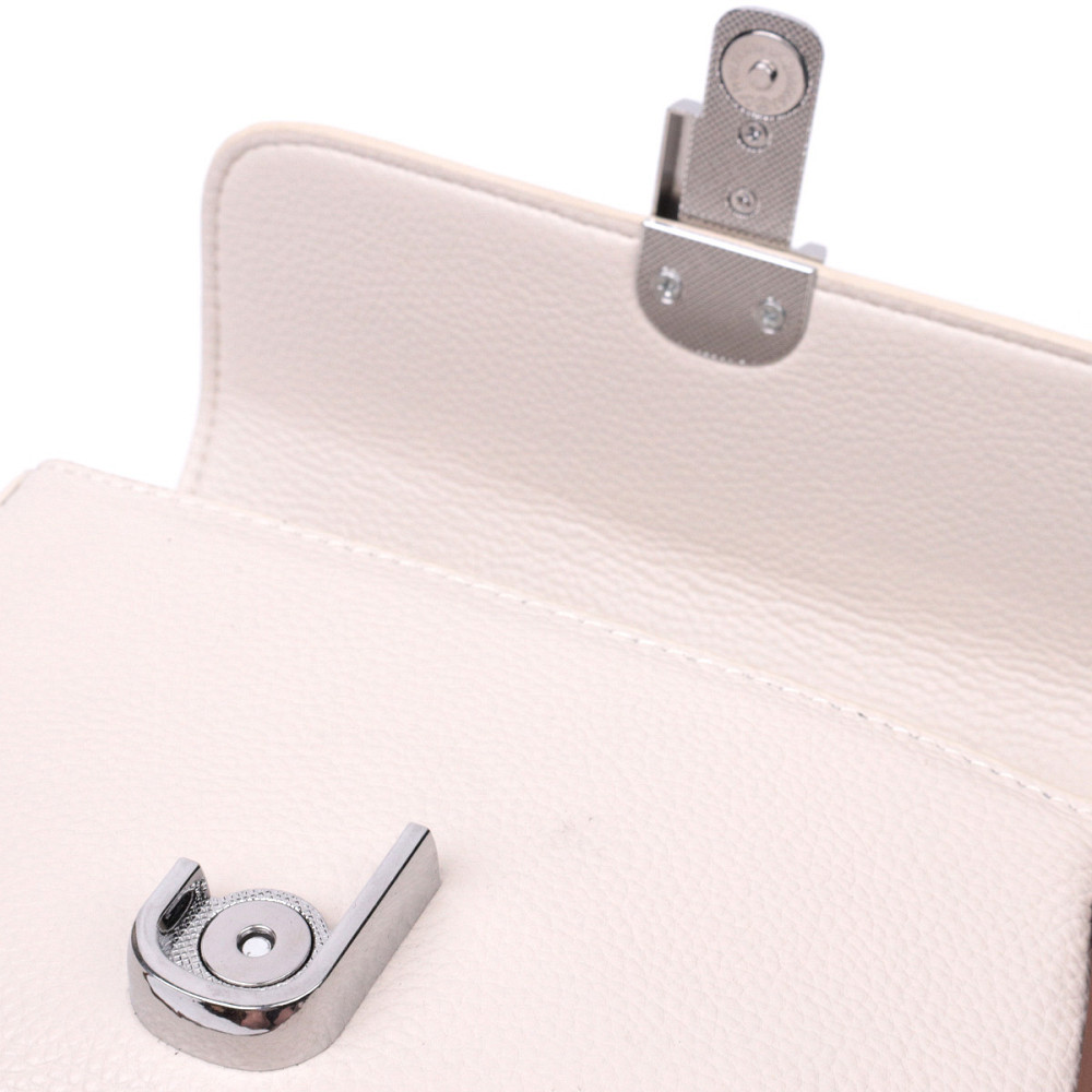 Полукруглая сумка для женщин с интересным магнитом-защелкой из натуральной кожи Vintage 22439 Белая Киев - изображение 6