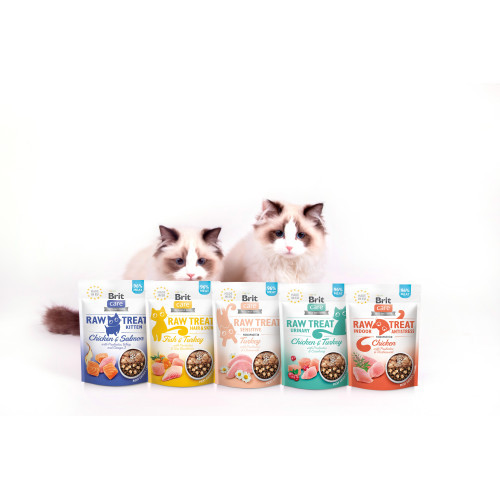 Ласощі Brit Raw Treat Freeze-dried Hair and Skin д/котів д/шерсті риба та індичка 40 г Київ - фото 7