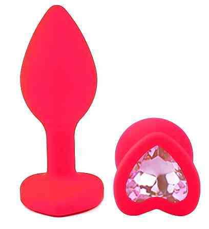 Силиконовая анальная пробка EGZO - Silicone Pink Heart Plug Pink, size S Sex Aura Киев