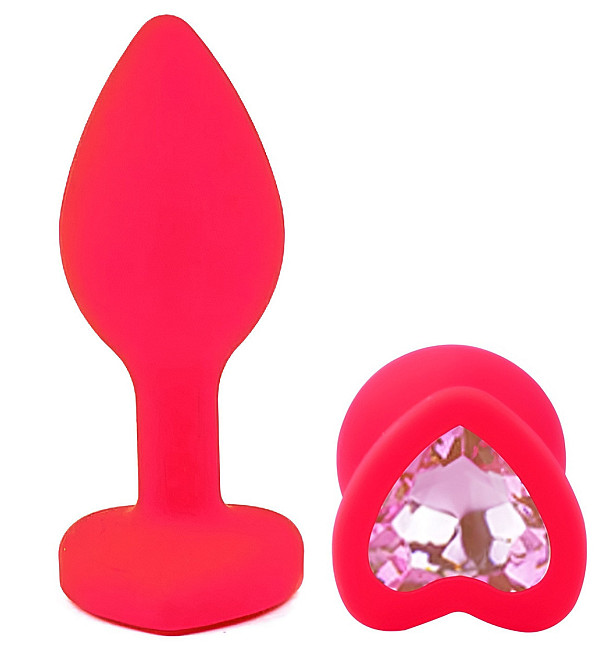 Силиконовая анальная пробка EGZO - Silicone Pink Heart Plug Pink, size S Sex Aura Киев - изображение 2