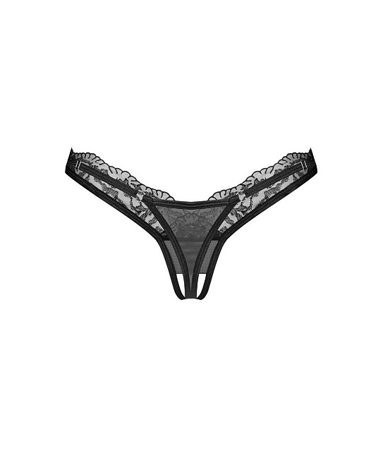 Трусики Obsessive Arrowel Чорні стрінги без промежини 2XL/3XL Sex Aura Київ - фото 3