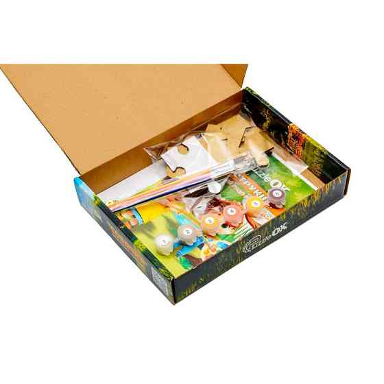 Деревʼяний пазл-розмальовка А5 "Собачка" Puz-22940 пензлик, фарби, клейка плівка Вінниця