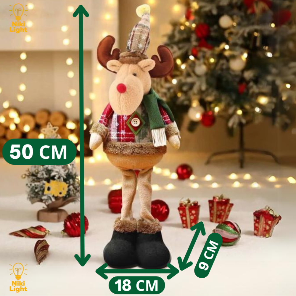 Новорічна фігурка під ялинку новорічний олень 50см новорічна мяка іграшка олень під ялинку Київ - фото 4