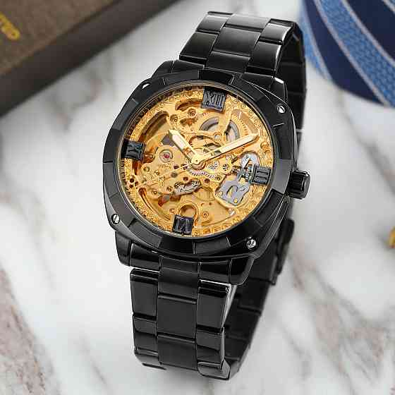 Годинник чоловічий механічний Forsining Spectrum Чорний Вінниця