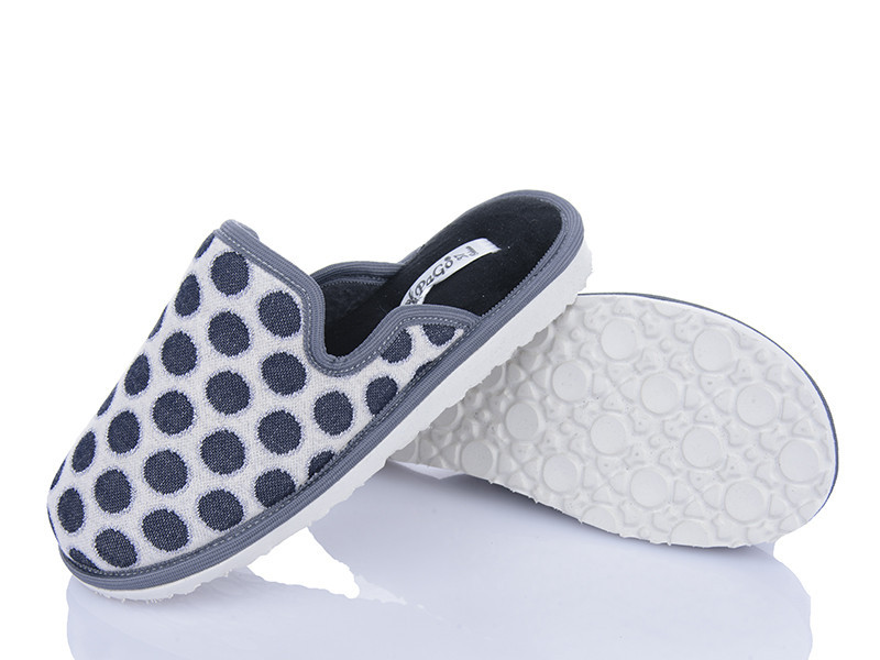 Тапочки женские домашние PaGo Горох серебро закрытый носок Одесса - изображение 2