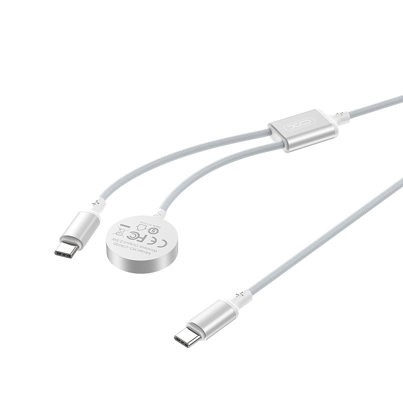 Бездротовий зарядний пристрій XO CX030 2в1 Type-c + Watch Charger білий Львів - фото 2