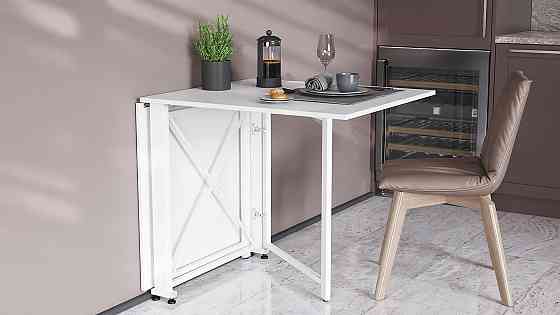 Стіл-книга трансформер Оріон 2 Ferrum-decor 750x1520x730 Білий метал ДСП Біле 16 мм (FRD-104590) Дніпро