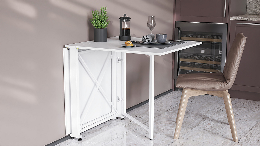 Стіл-книга трансформер Оріон 2 Ferrum-decor 750x1520x730 Білий метал ДСП Біле 16 мм (FRD-104590) Дніпро - фото 3