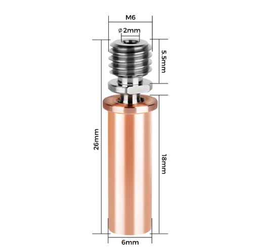 Горло (термобарьер) TWO TREES V5 высокотемпературное биметаллическое для 3д принтеров Киев