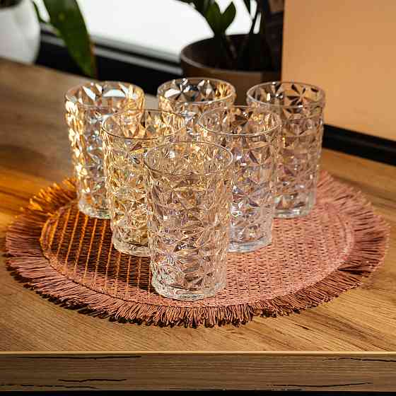 Набір скляних склянок 6 штук 350 мл для лимонадів соку води коктейлів склянки скляні для напоїв HP-19-167 Київ