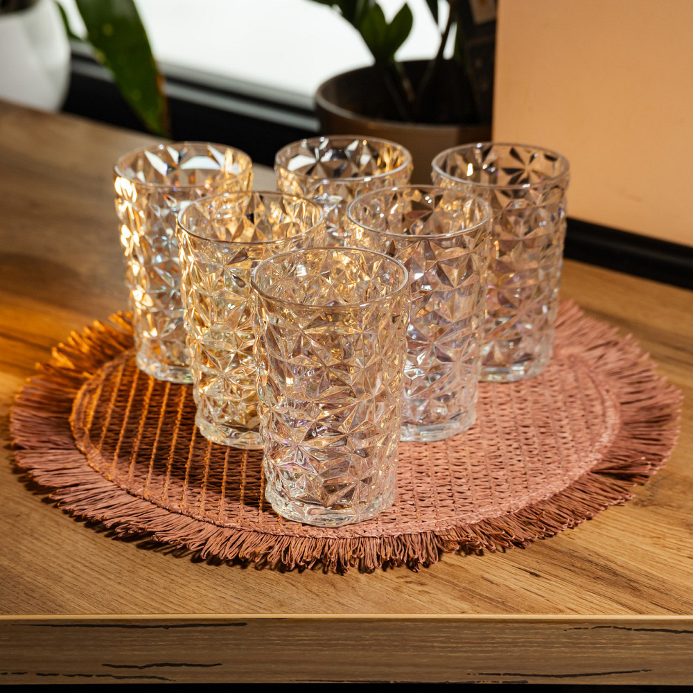 Набір скляних склянок 6 штук 350 мл для лимонадів соку води коктейлів склянки скляні для напоїв HP-19-167 Київ - фото 3