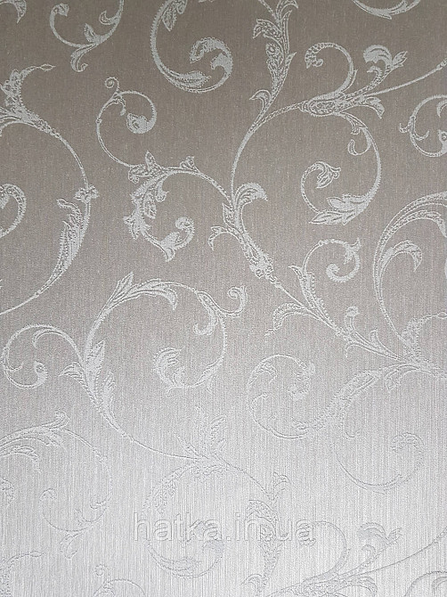 Шпалери текстильні еко 0.53х10.05 Rasch Textil Valentina класика завитки вензелі структурні сіро-зелені Київ - фото 1