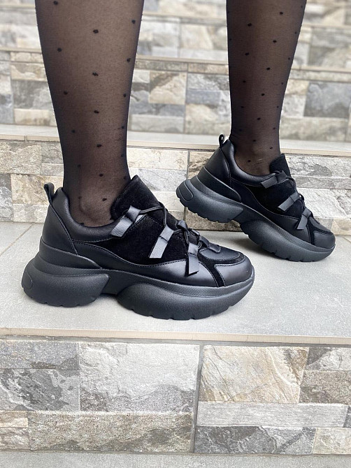 Vanessa Кросівки жіночі VANESSA C1-145T-2 чорні (весна-осінь, шкіра+замша натуральна) (4401) 36 Коломыя - изображение 5