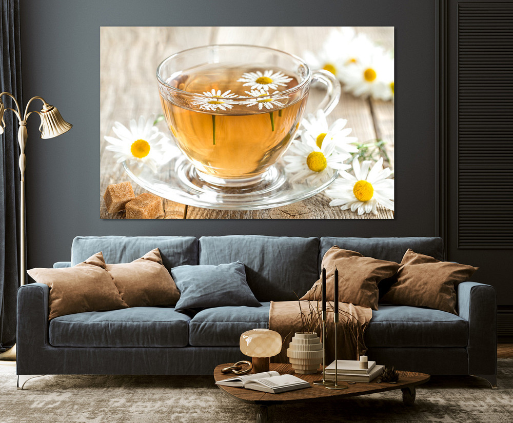 Картина полотно у вітальню / спальню  Ромашковий чай   MLP_386 ( 60х30см ) 50x100 см Київ - фото 3