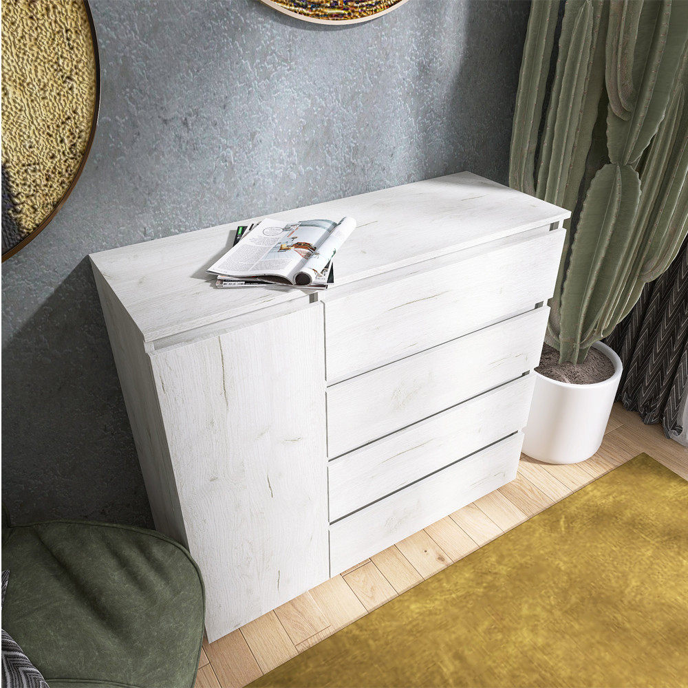 Комод Эверест КЛ-3 Лайт (телескопические) 105х38х93 см Дуб Крафт белый (DTM-071076) Львов - изображение 3