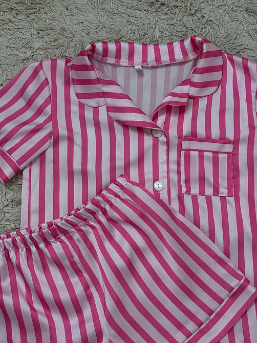 Дитяча піжамка із сатину шорти з сорочкою Малиново-рожевий р.146-152 Харків - фото 3