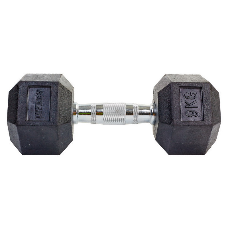 Гантель 9 кг цільна шестигранна гексагональна Zelart Київ - фото 2