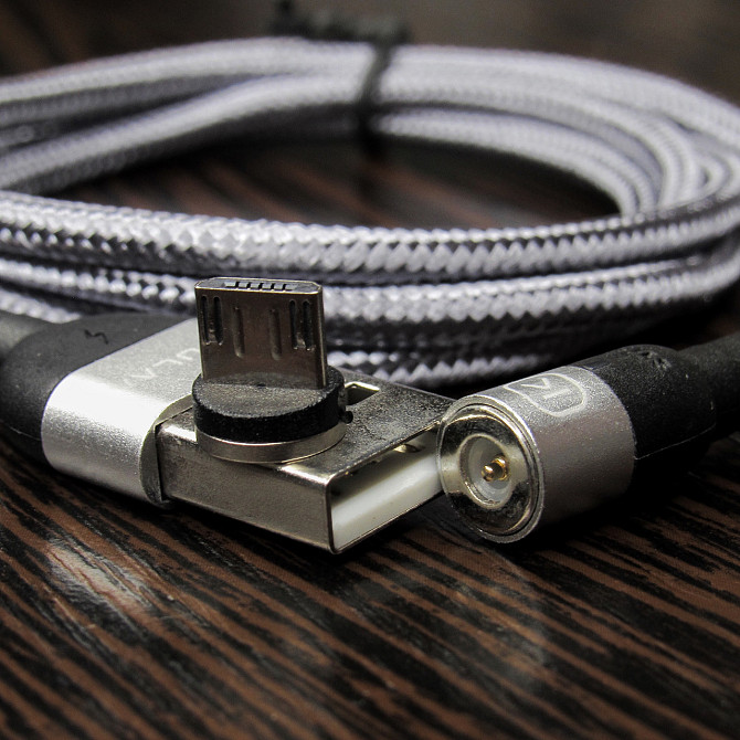 Магнітний кабель KUULAA MicroUsb 1 м Silver Київ - фото 2