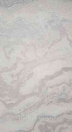 Шпалери вінілові на флізеліні AdaWall Roka 1.06х10 під камінь мармур білі молочні сріблясті 3д 23102-1 Київ