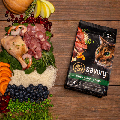 Сухий корм для кішок Savory Adult Cat Gourmand Fresh Turkey and Duck 2 кг (4820232630051) Вінниця - фото 6