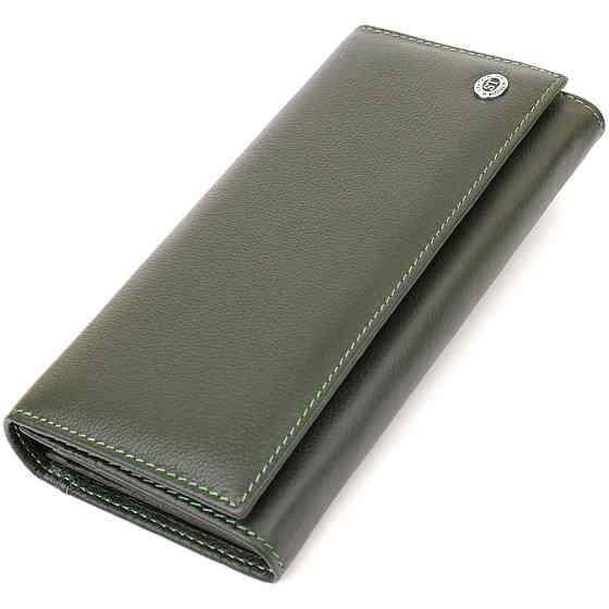Классический кошелек для женщин на магните Зеленый (ST Leather) Киев