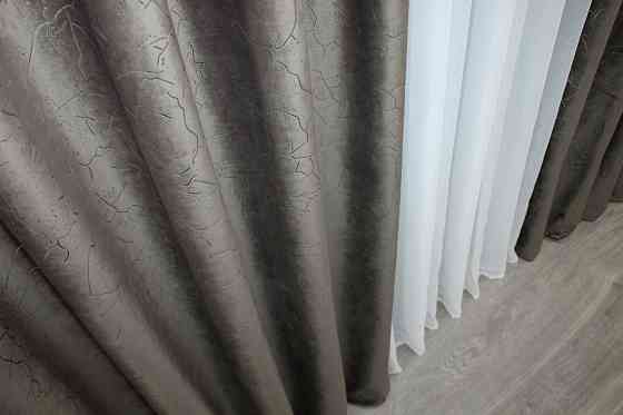 Комплект готових штор VR-Textil Оксамит (бархат) Афіна № 1316ш Какао 150х290 см 2 шт (33-0202) Київ