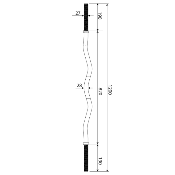 Гриф для штанги W-образный 120 см + зажимы K-Sport Киев