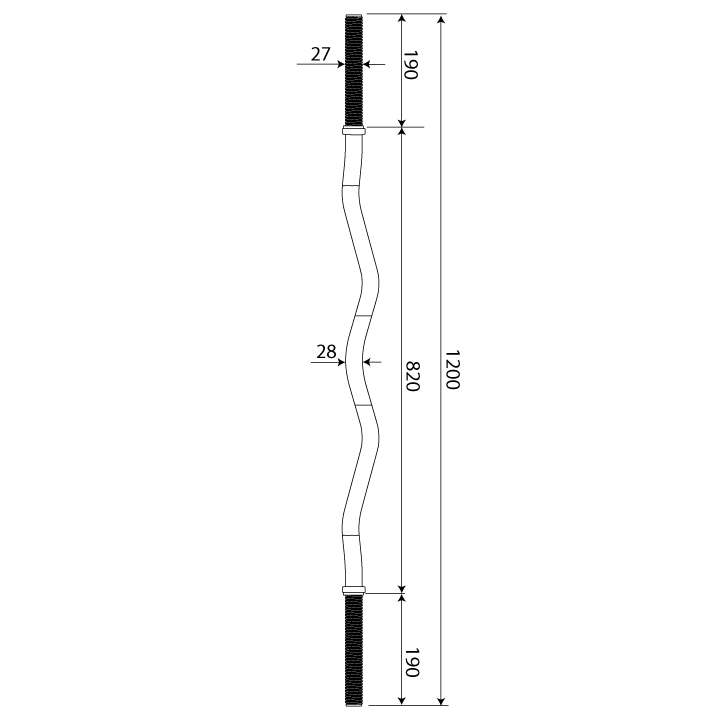 Гриф для штанги W-образный 120 см + зажимы K-Sport Киев - изображение 2