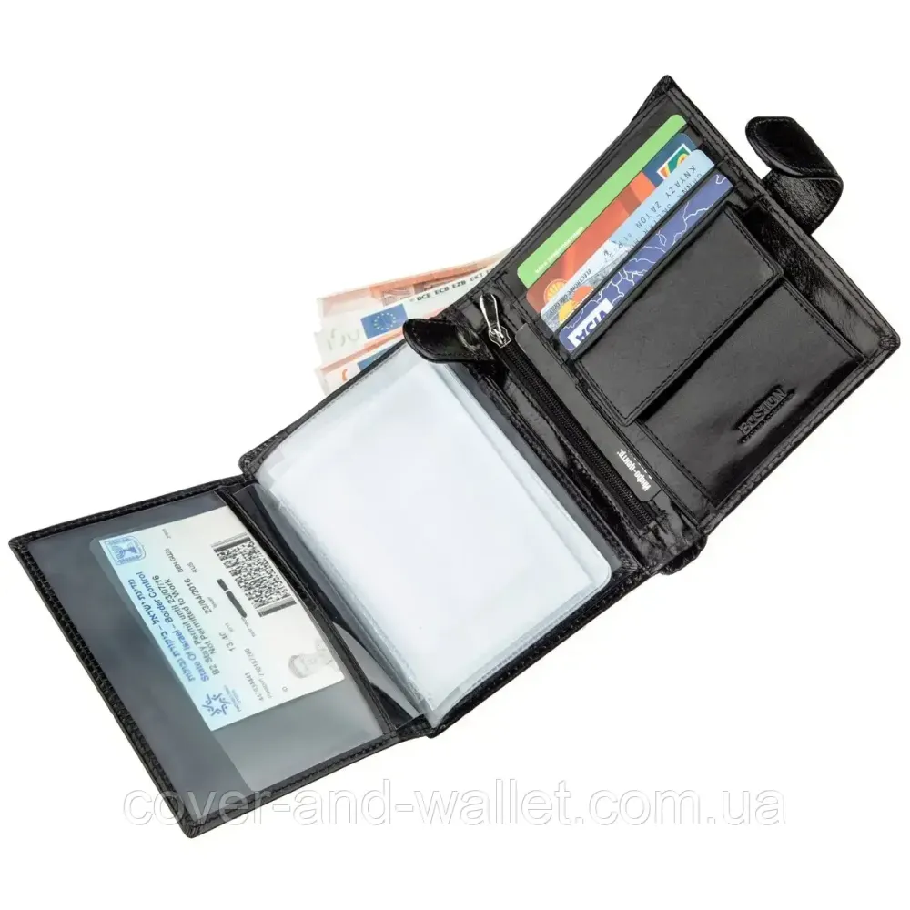 Солідний вертикальний чоловіче портмоне з гладкої шкіри Boston B5-020 Київ - фото 4