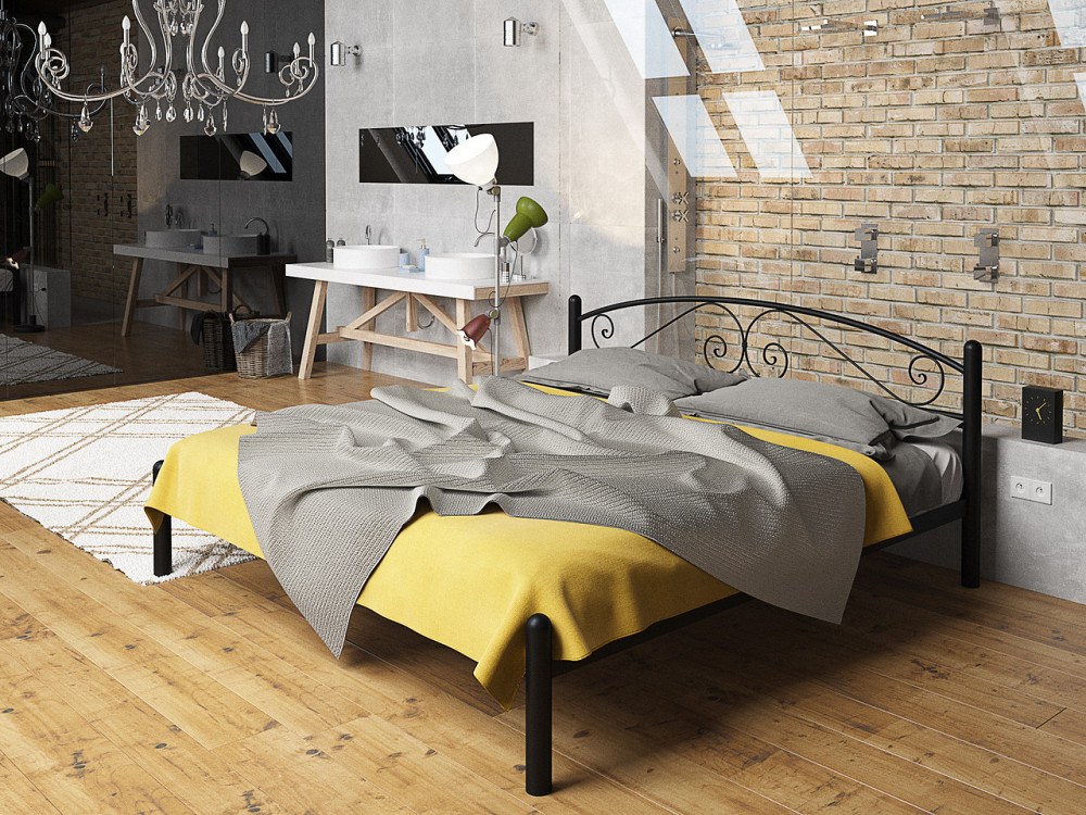 Двуспальная металлическая кровать Виола от ТМ Теnero 180х200, Каркас метал расстояние 8 см., Без ящика Харьков - изображение 1