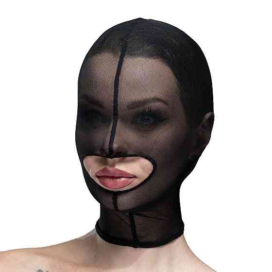 Маска сітка із відкритим ротом Feral Feelings - Hood Mask Black Sex Aura Київ