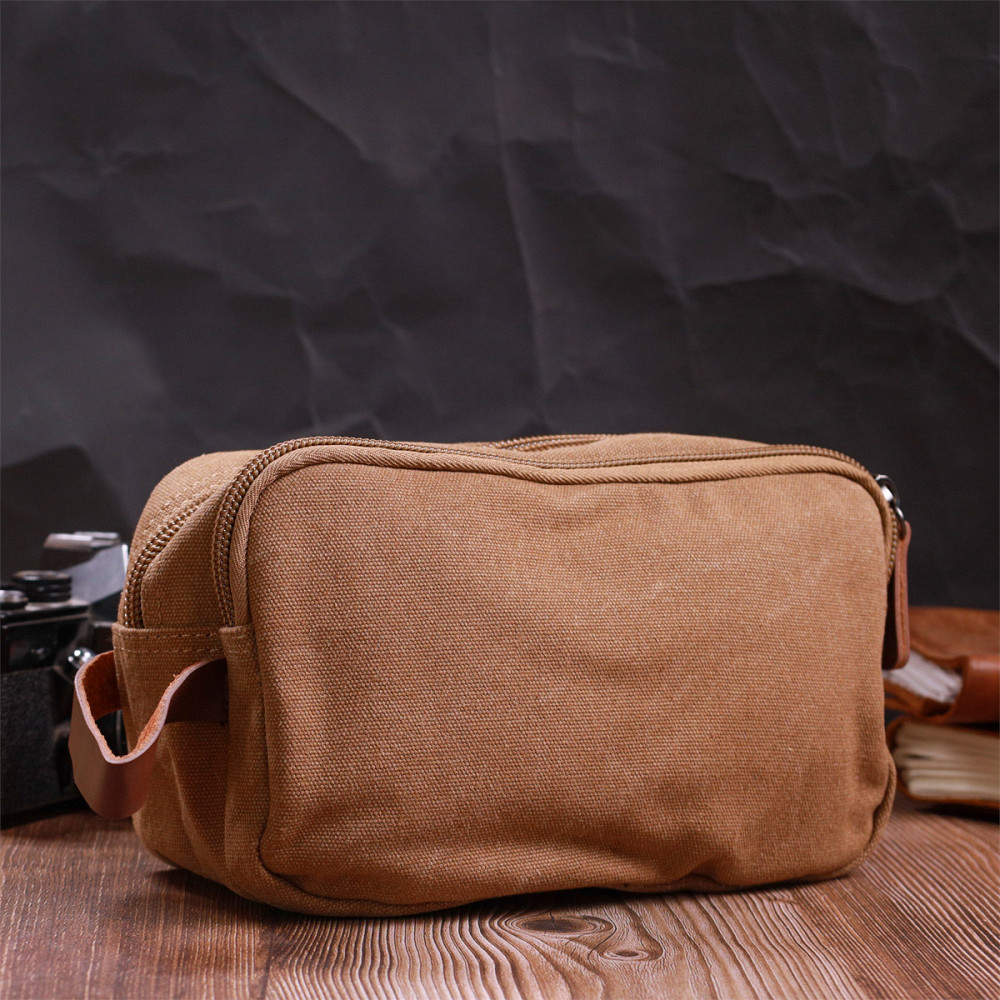 Барсетка для мужчин на два отделения из качественного текстиля Vintage 22235 Коричневый Киев - изображение 2