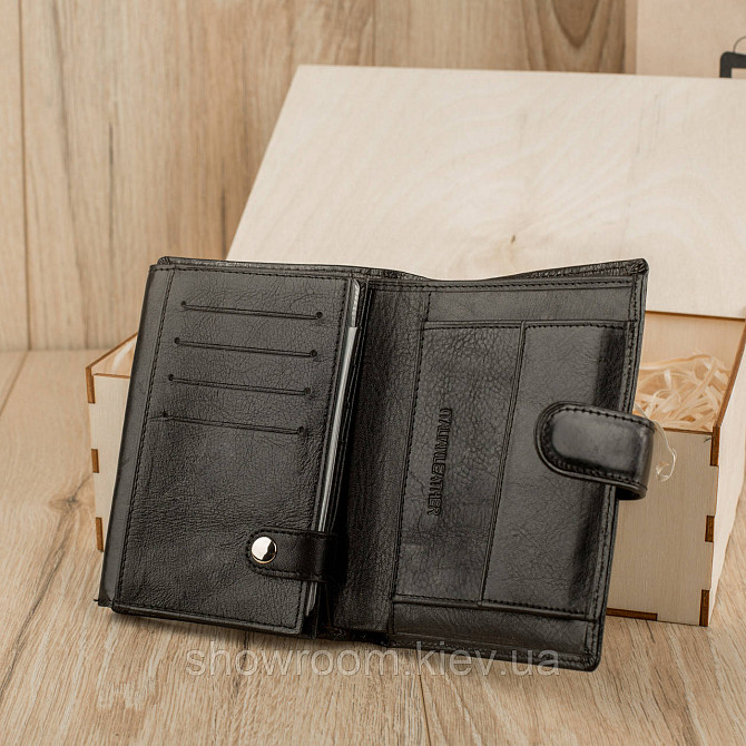 Мужской подарочный набор Leather Collection (бумажник и ремень автомат) (LC010) Киев - изображение 5