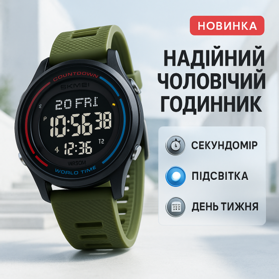 Часы водонепроницаемые и противоударные SKMEI, Бюджетные спортивные часы Хорошие мужские фирма DQ-69 Львов