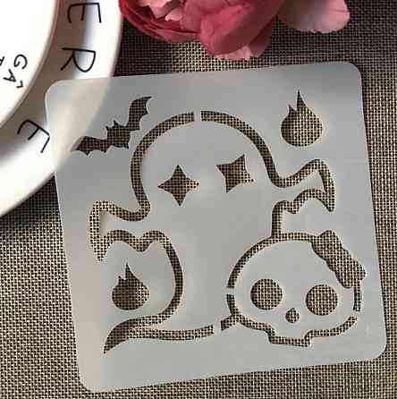 Трафарет Хэллоуин Привидение 13 на 13 см серый Киев