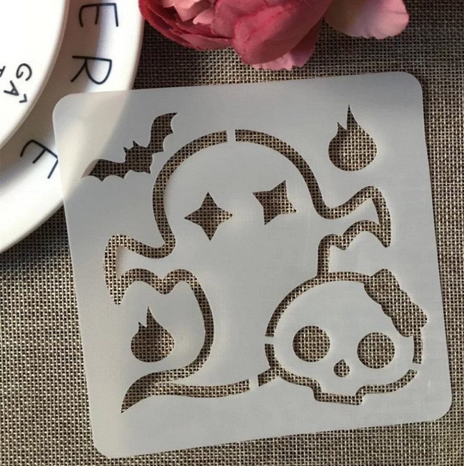 Трафарет Хэллоуин Привидение 13 на 13 см серый Киев - изображение 1