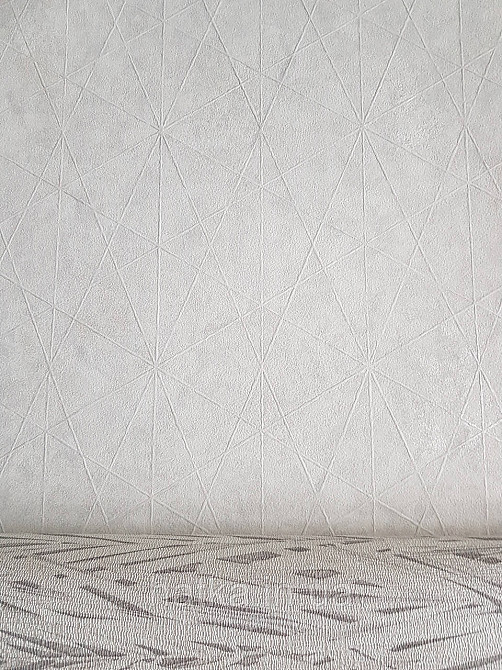 Шпалери вінілові на флізелін Rasch Composition 0,53х10 геометрія смуги фігури під штукатурку білі срібло Київ - фото 2