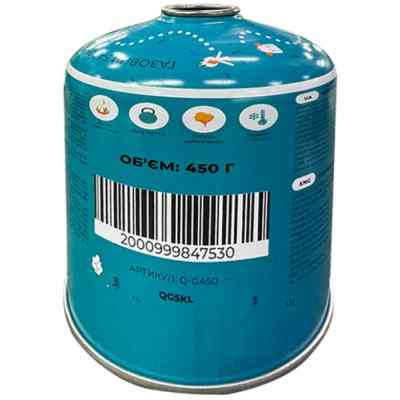 Газовий балон Quest 450 г різьбове з'єднання (набір 12 шт) (Q-G450_12) Вінниця