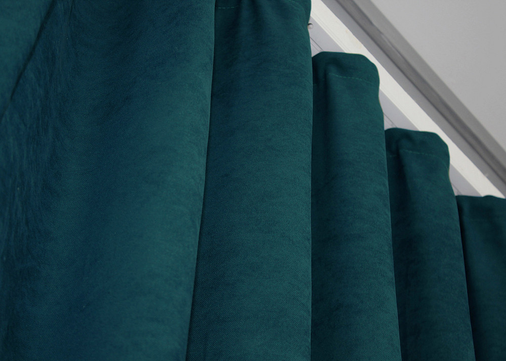 Шторная ткань микровелюр Petek цвет изумрудный 1494ш Киев - изображение 13