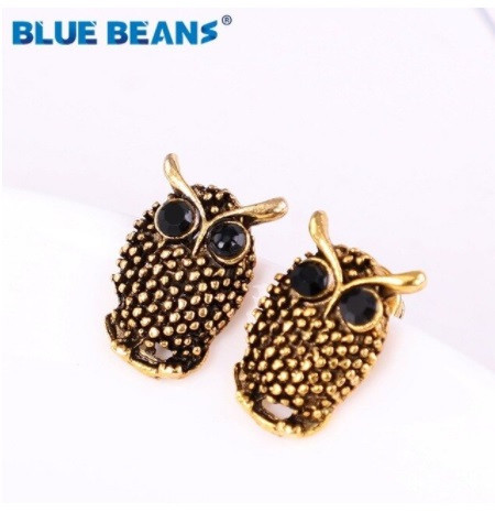 Сережки жіночі "Сова" під срібло - довжина 1,5 см, ширина 1см Київ - фото 1