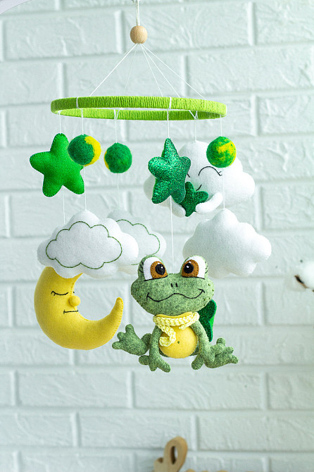 Мобіль на ліжечко для немовлят WoollyFox " Жабеня" Київ - фото 3