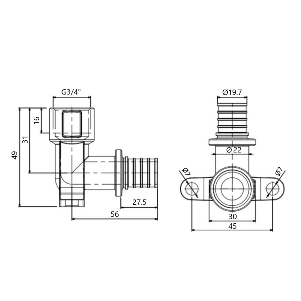 Угол натяжной Icma №1040 d25х3,5-3/4
