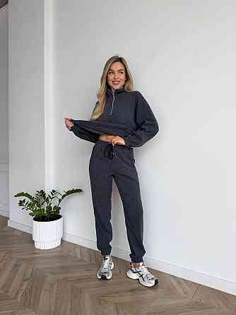 Женский стильный повседневный костюм двойка трикотажный ольвет Графит, 42/44 Одесса